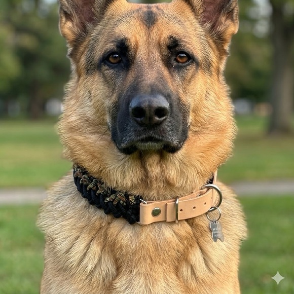 Handmade Leather and Paracord Dog Collar